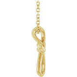 14K Yellow Gold Freeform Cross 16-18" Necklace