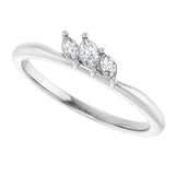 14K White 1/8 CTW Natural Diamond Ring