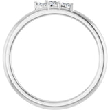 14K White 1/8 CTW Natural Diamond Ring