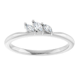 14K White 1/8 CTW Natural Diamond Ring