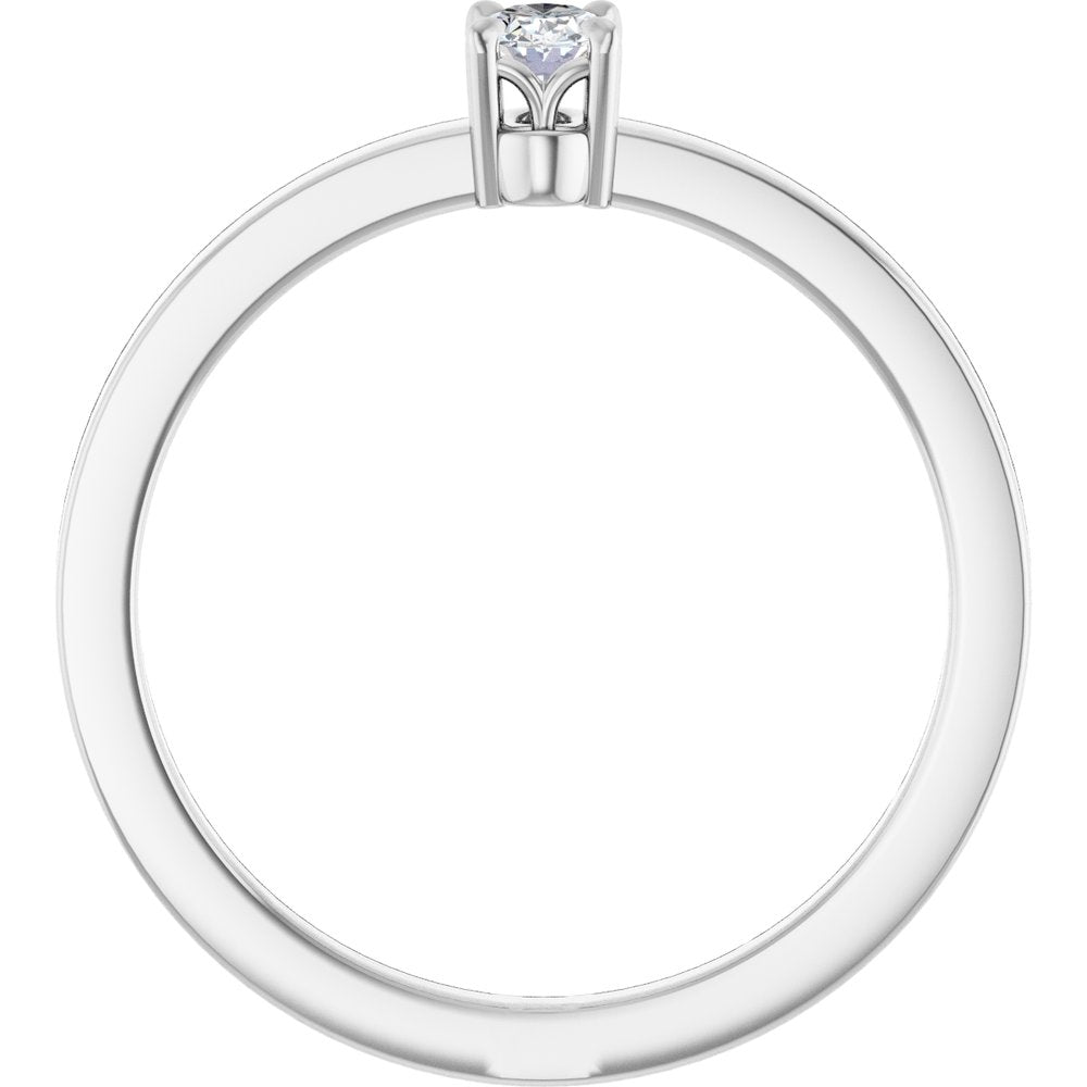 14K White Gold 1/6 CT Natural Diamond Ring 