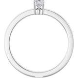 14K White Gold 1/6 CT Natural Diamond Ring 