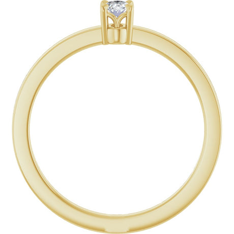 14K Yellow Gold 1/6 CT Lab-Grown Diamond Ring