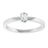 14K White Gold 1/6 CT Natural Diamond Ring 