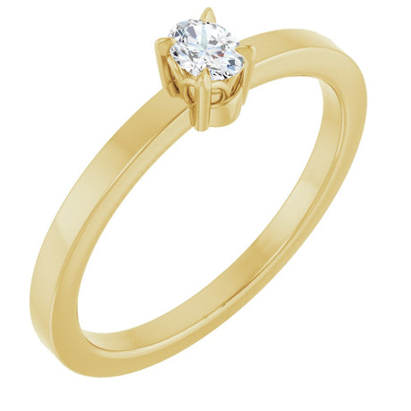 14K Yellow Gold 1/6 CT Lab-Grown Diamond Ring 