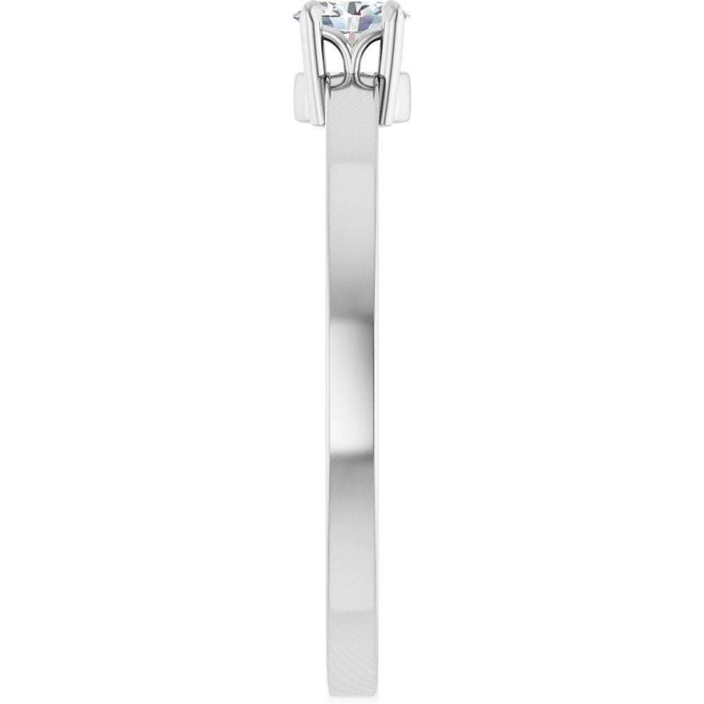 14K White Gold 1/6 CT Natural Diamond Ring 