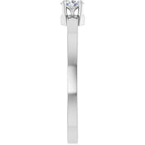 14K White Gold 1/6 CT Natural Diamond Ring 