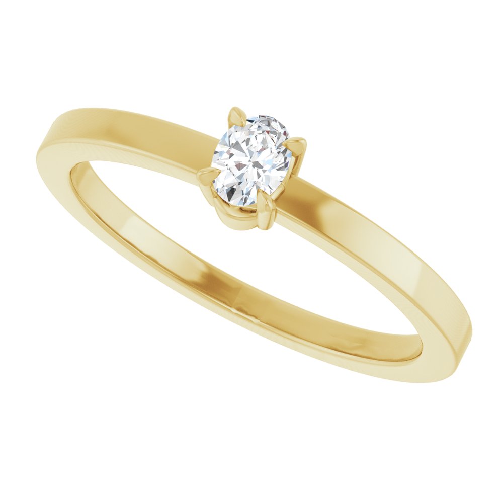14K Yellow Gold 1/6 CT Lab-Grown Diamond Ring