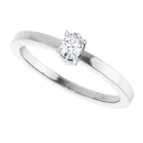 14K White Gold 1/6 CT Natural Diamond Ring 