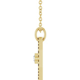 14K Yellow Gold .06 CT Natural Diamond Medallion 16-18" Necklace