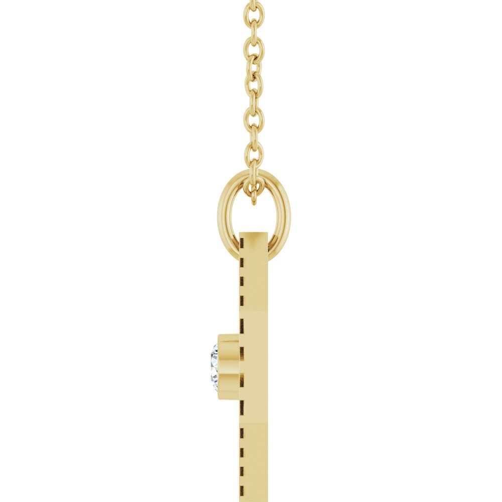 14K Yellow Gold .06 CT Natural Diamond Medallion 16-18" Necklace