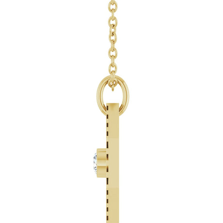14K Yellow Gold .06 CT Natural Diamond Medallion 16-18" Necklace