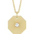 14K Yellow .06 CT Natural Diamond Medallion 16-18" Necklace