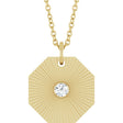 14K Yellow Gold .06 CT Natural Diamond Medallion 16-18" Necklace