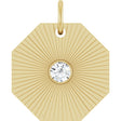 14K Yellow .06 CT Natural Diamond Medallion Pendant