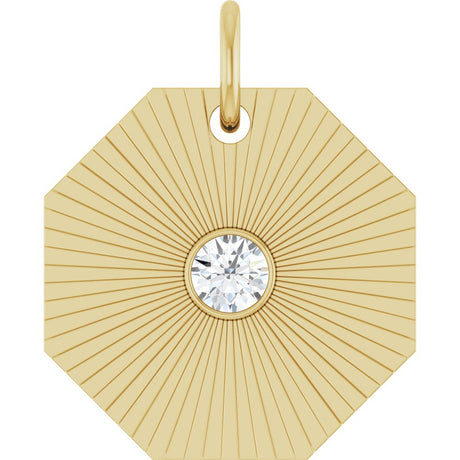 14K Yellow .06 CT Natural Diamond Medallion Pendant