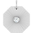 14K White Gold .06 CT Natural Diamond Medallion Pendant