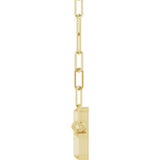 14K Yellow Gold Sideways Cross 18" Necklace