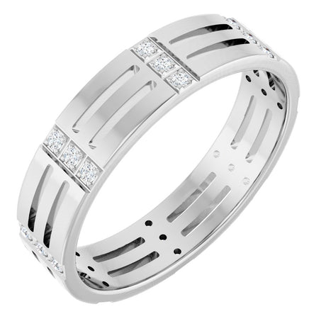 14K White 1/8 CTW Natural Diamond Eternity Band Size 10