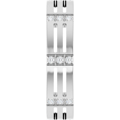 14K White 1/8 CTW Natural Diamond Eternity Band Size 10