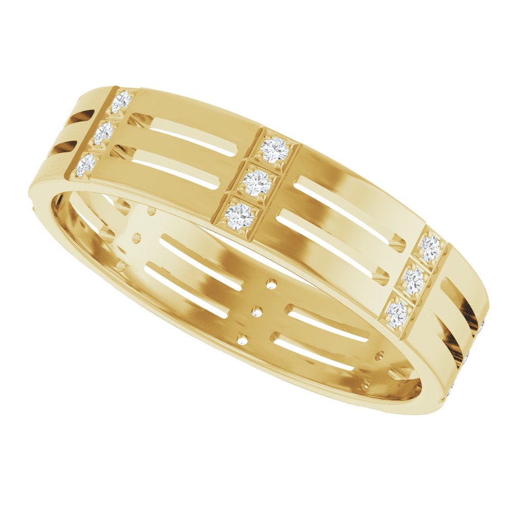 14K Yellow 1/8 CTW Natural Diamond Eternity Band Size 10