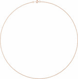 14K Rose Gold 1 mm Cable 18" Chain