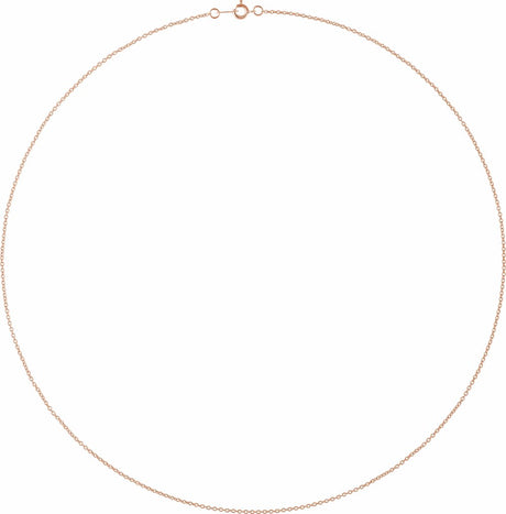 14K Rose Gold 1 mm Cable 16" Chain