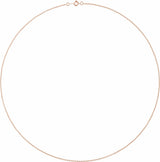 18K Rose Gold 1 mm Cable 20" Chain