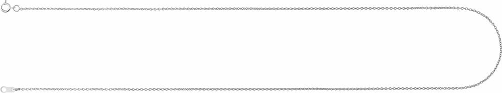 10K White Gold 1 mm Cable 24" Chain