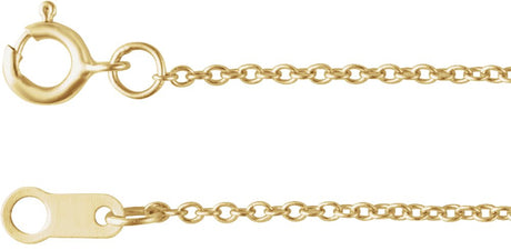 10K Yellow Gold 1 mm Cable 18" Chain