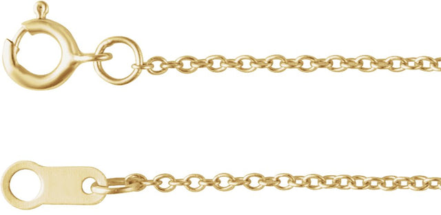 10K Yellow Gold 1 mm Cable 16" Chain