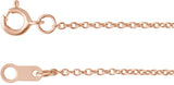 18K Rose Gold 1 mm Cable 20" Chain