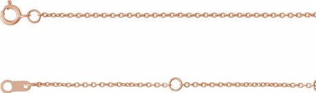 18K Rose 1 mm Adjustable Cable 6 1/2-7 1/2" Chain
