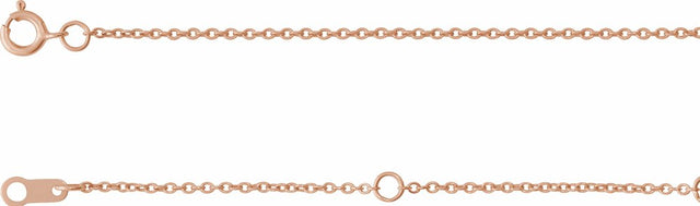 18K Rose 1 mm Adjustable Cable 6 1/2-7 1/2" Chain