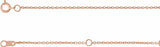 10K Rose Gold 1 mm Adjustable Cable 6 1/2-7 1/2" Chain