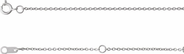 14K White Gold 1 mm Adjustable Cable 6 1/2-7 1/2" Chain