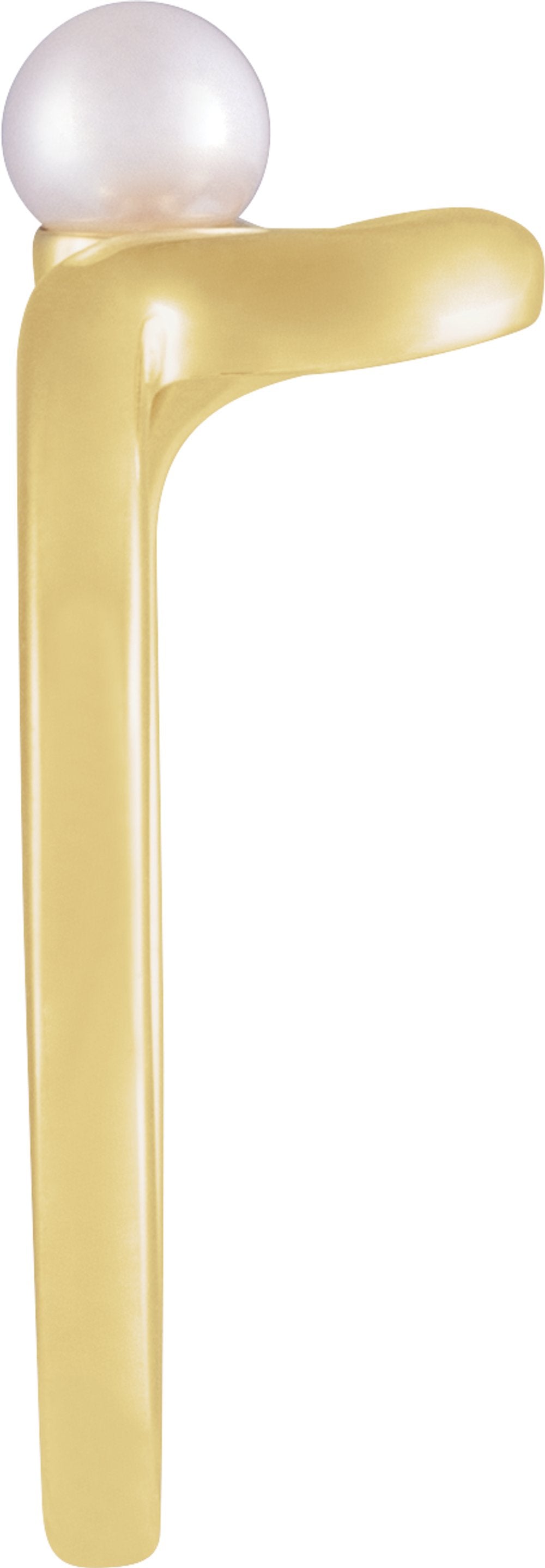 14K Yellow Gold Cultured White Freshwater Pearl Freeform Ring