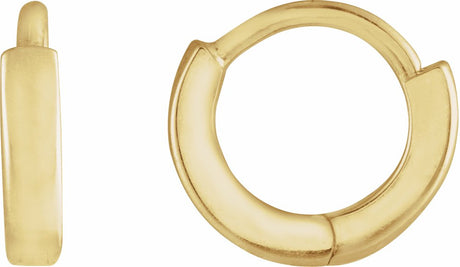 14K Yellow Gold Hinged 8 mm Hoop Earrings