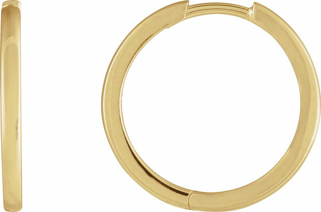 14K Yellow Gold Hinged 18 mm Hoop Earrings
