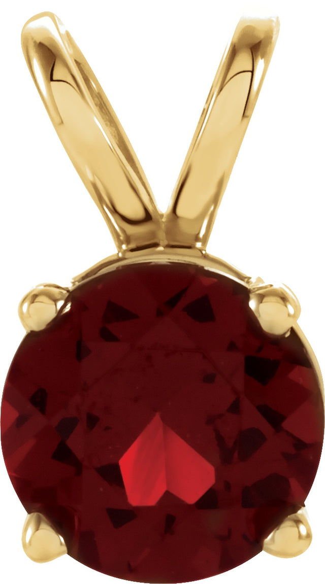 14K Yellow Natural Mozambique Garnet Pendant