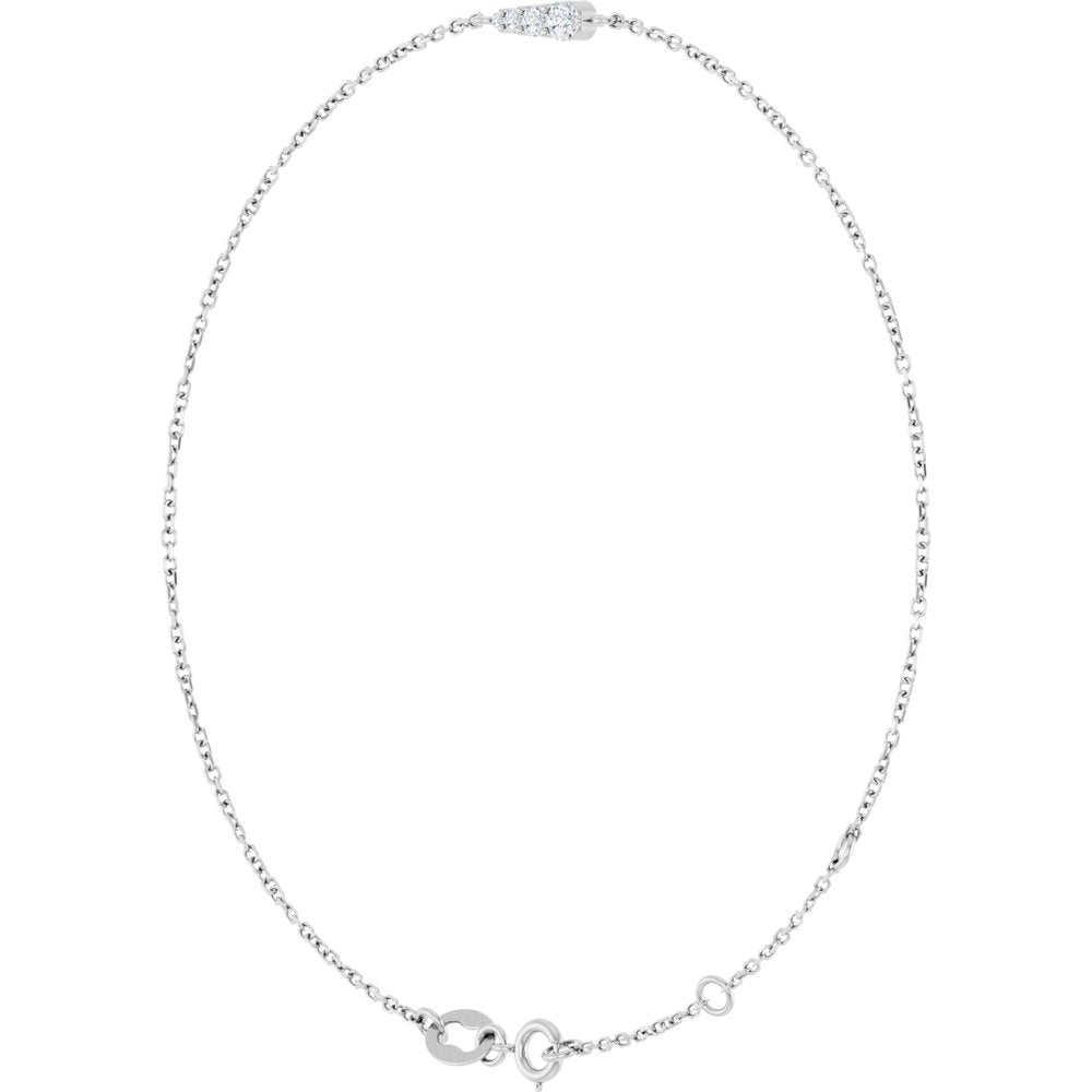 14K White 1/10 Natural Diamond Graduated 6 1/2-7 1/2" Bracelet