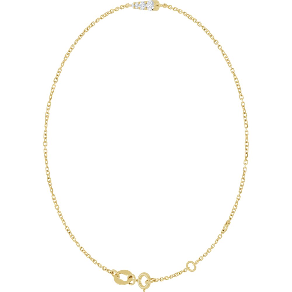 14K Yellow Gold 1/10 Natural Diamond Graduated 6 1/2-7 1/2" Bracelet