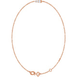 14K Rose Gold 1/10 Natural Diamond Graduated 6 1/2-7 1/2" Bracelet