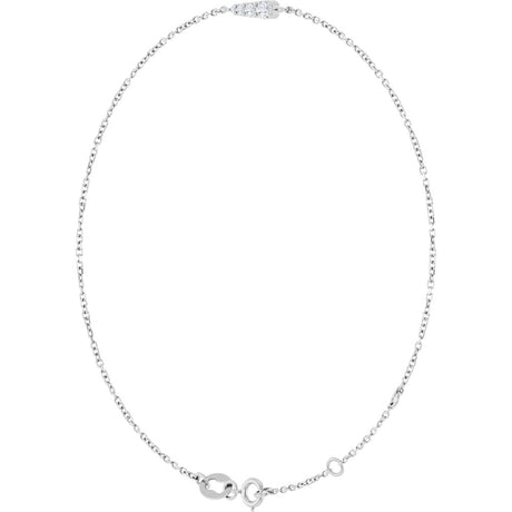 14K White Gold 1/10 Natural Diamond Graduated 6 1/2-7 1/2" Bracelet