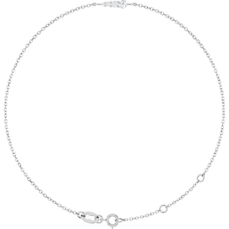 14K White Gold 1/10 Natural Diamond Graduated 6 1/2-7 1/2" Bracelet