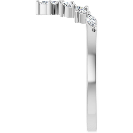 14K White Gold 1/5 CTW Lab-Grown Diamond Contour Band