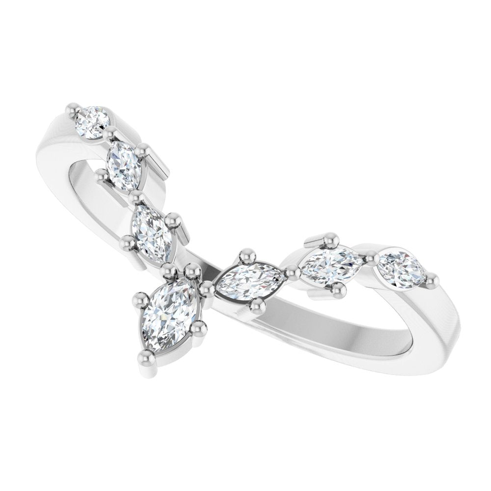 14K White 1/5 CTW Lab-Grown Diamond Contour Band