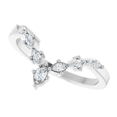 14K White 1/5 CTW Lab-Grown Diamond Contour Band