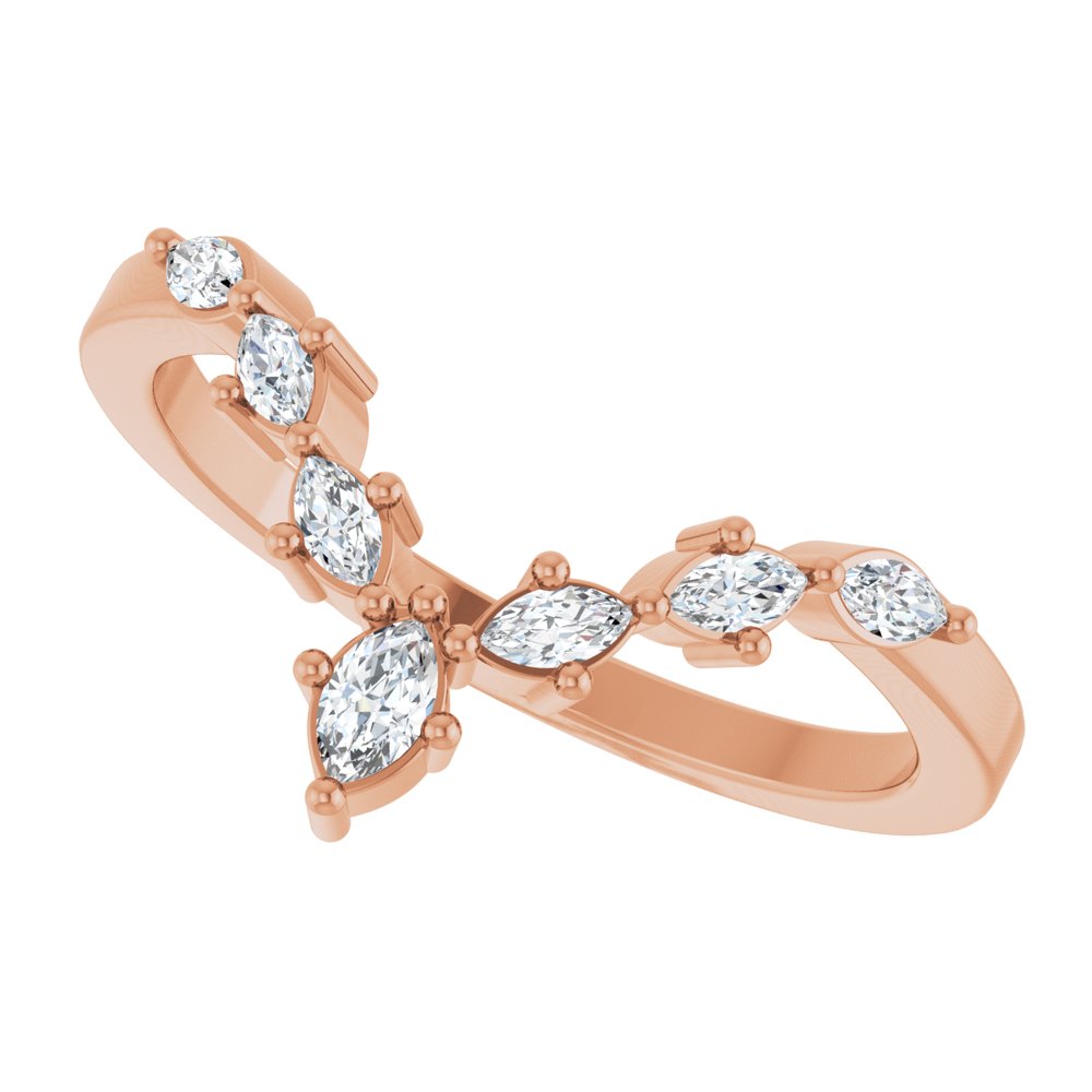 14K Rose Gold 1/4 CTW Natural Diamond Contour Band