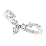 14K White Gold 1/4 CTW Natural Diamond Contour Band
